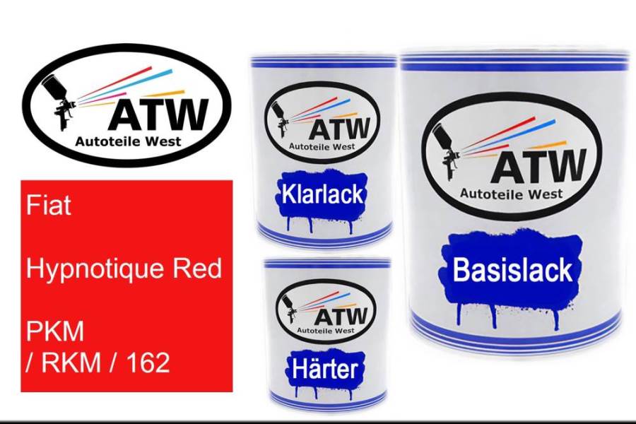 Fiat, Hypnotique Red, PKM / RKM / 162: 1L Lackdose + 1L Klarlack + 500ml Härter - Set, von ATW Autoteile West.